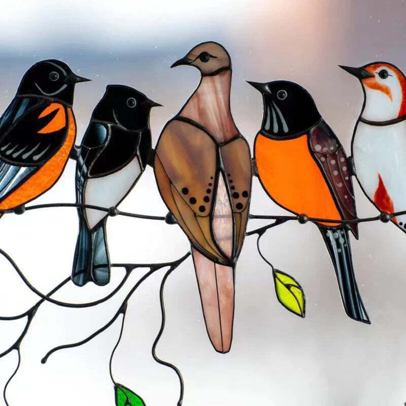SpringBirds - Colorido atrapasueños de vidrio para decoración del hogar
