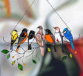 SpringBirds - Colorido atrapasueños de vidrio para decoración del hogar