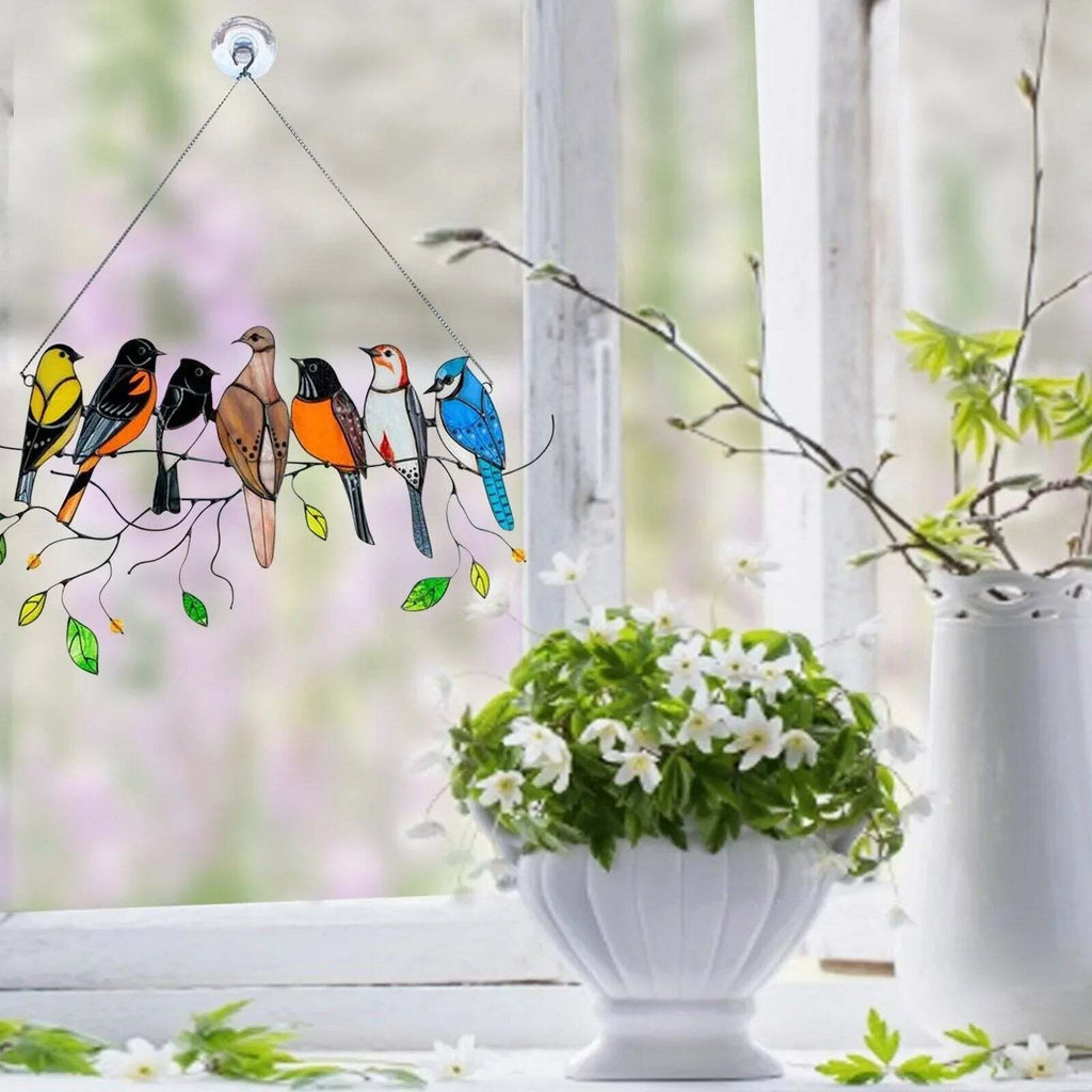 SpringBirds - Colorido atrapasueños de vidrio para decoración del hogar