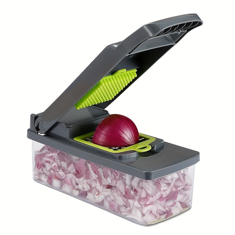Set de Cortadores de Verduras de 14 Piezas - Raspador Manual, Pelador, Picadora y Rebanador para Preparación de Cocina