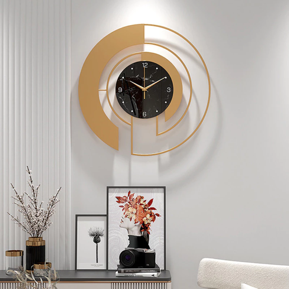 Reloj de Pared Redondo de Metal con Movimiento Silencioso