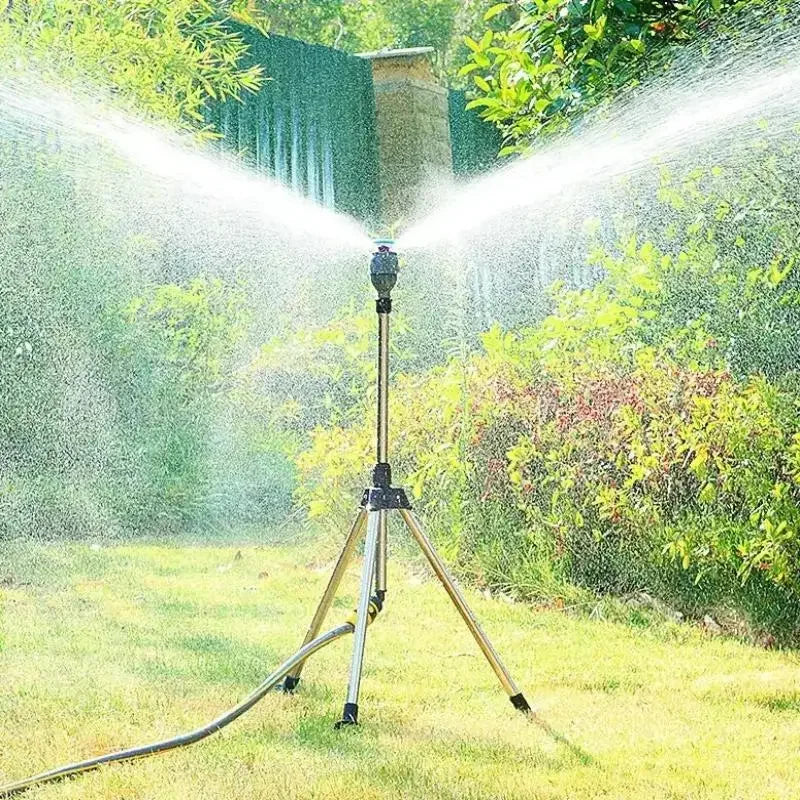 Aspersor de jardín giratorio 360 grados con trípode telescópico