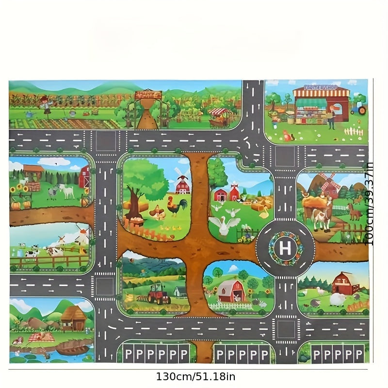 Alfombra Interactiva de Aventura – Descubre la Granja y el Tráfico con Juguetes