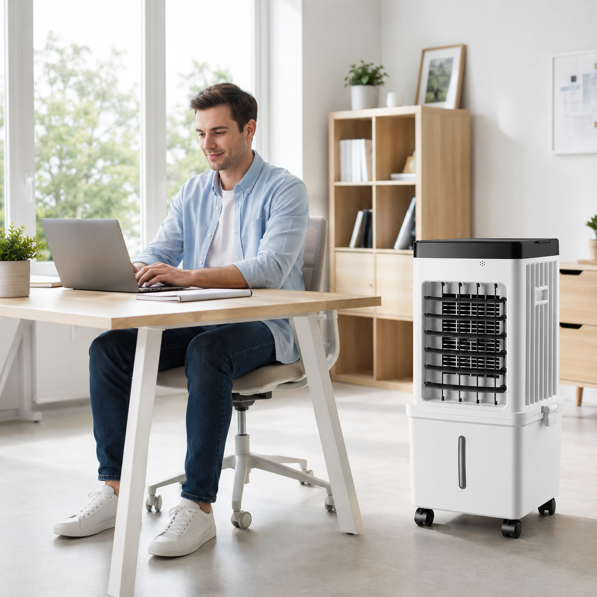 Aire Acondicionado Móvil – tanque de agua de 15L con elementos refrigerantes y 3 velocidades