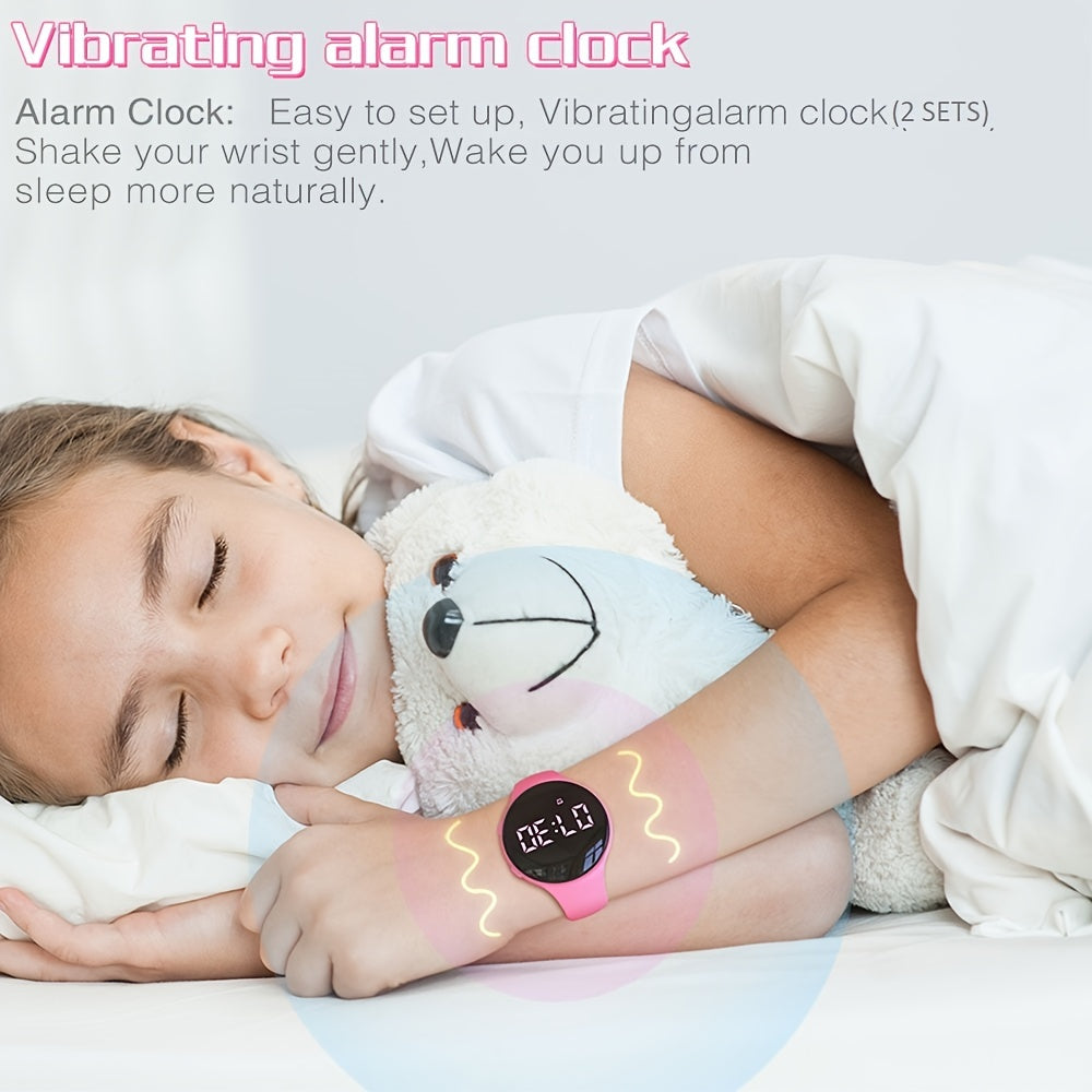 Reloj Digital LED Contador de Pasos con Alarma Vibrante – Rastreador de Fitness para Niños