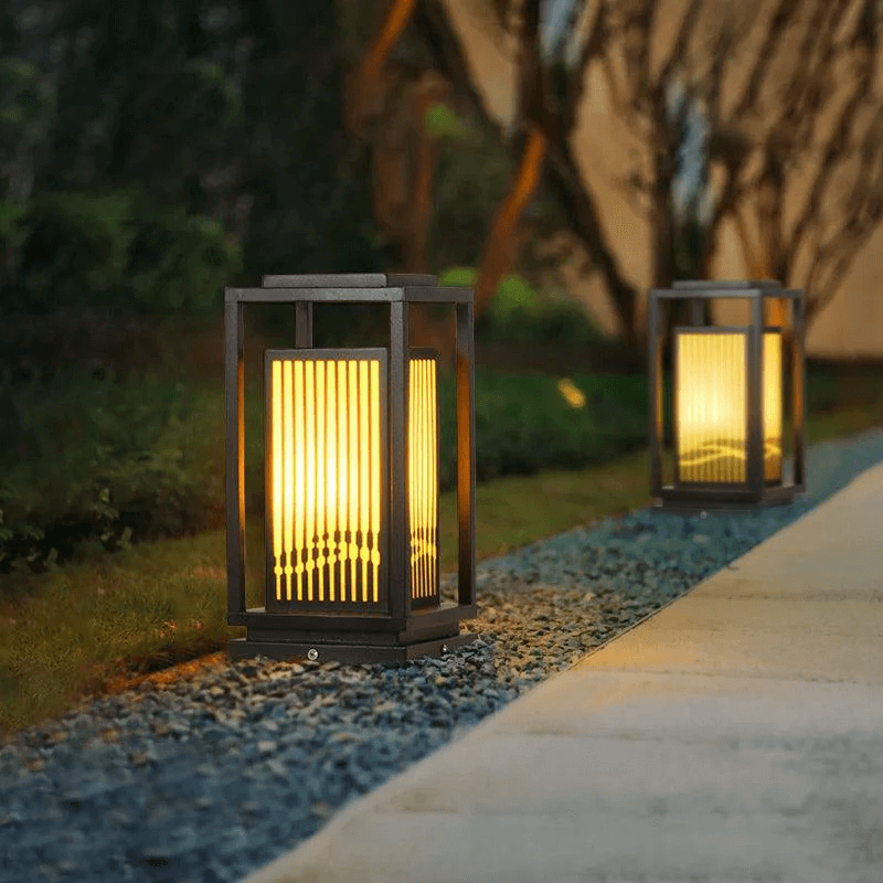 Luz de Poste Solar LED para Exterior, Lámpara de Jardín Impermeable