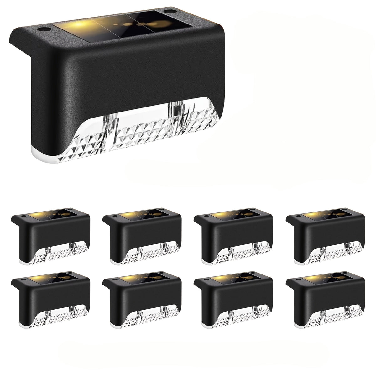GLIMVISTA - 8 piezas de luces solares para cercas y caminos, LED de jardín a prueba de agua