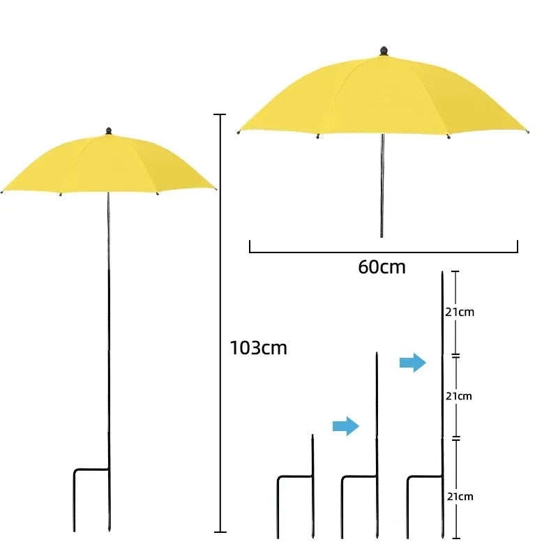 Florashade Protección Solar para Plantas | Protección Ajustable para Plantas | Paraguas Resistente a UV con Estaca de Tierra | Resistente a la Intemperie | Ø 60 cm