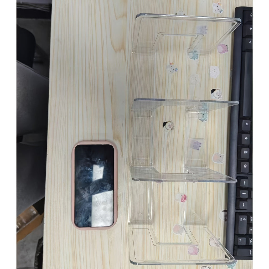 Organizador de Bolsas de Tres Niveles Hecho de Plástico ABS Transparente