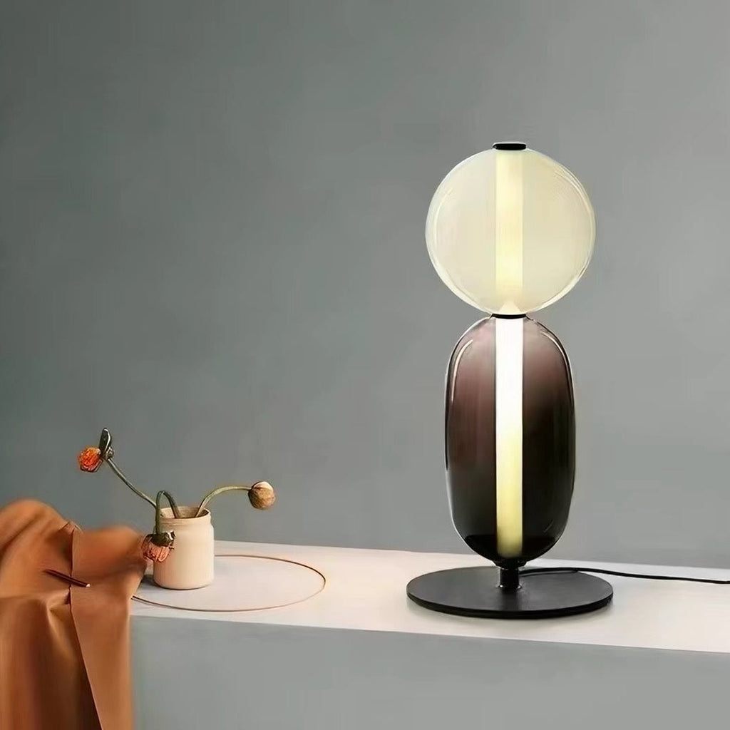 Lámpara de Mesa de Vidrio Diseño Escultural Moderno