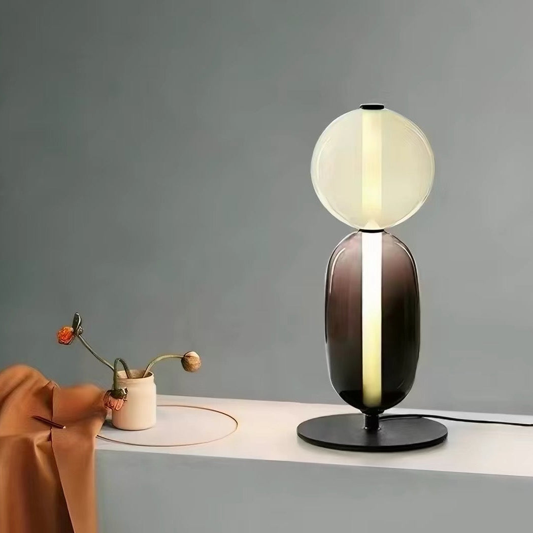 Lámpara de Mesa de Vidrio Diseño Escultural Moderno