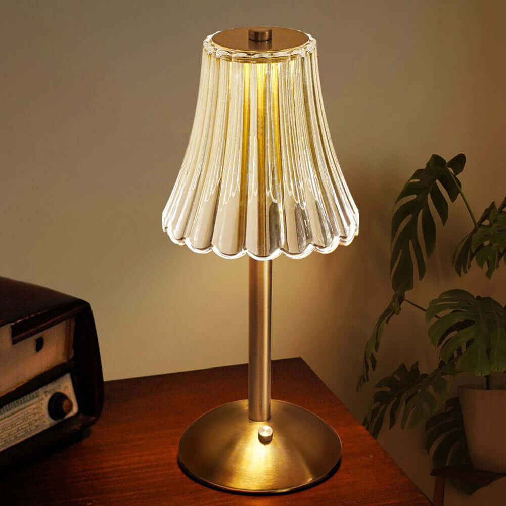 Lámpara de Mesa de Cristal Activada por Toque