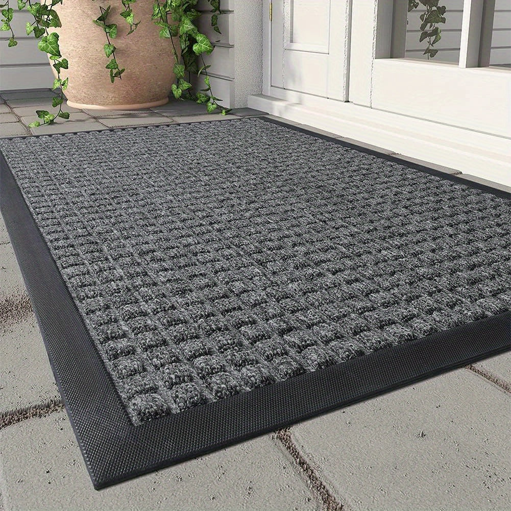 CleanStep – Alfombra de entrada elegante con patrón de rejilla para una entrada ordenada
