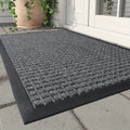 CleanStep – Alfombra de entrada elegante con patrón de rejilla para una entrada ordenada