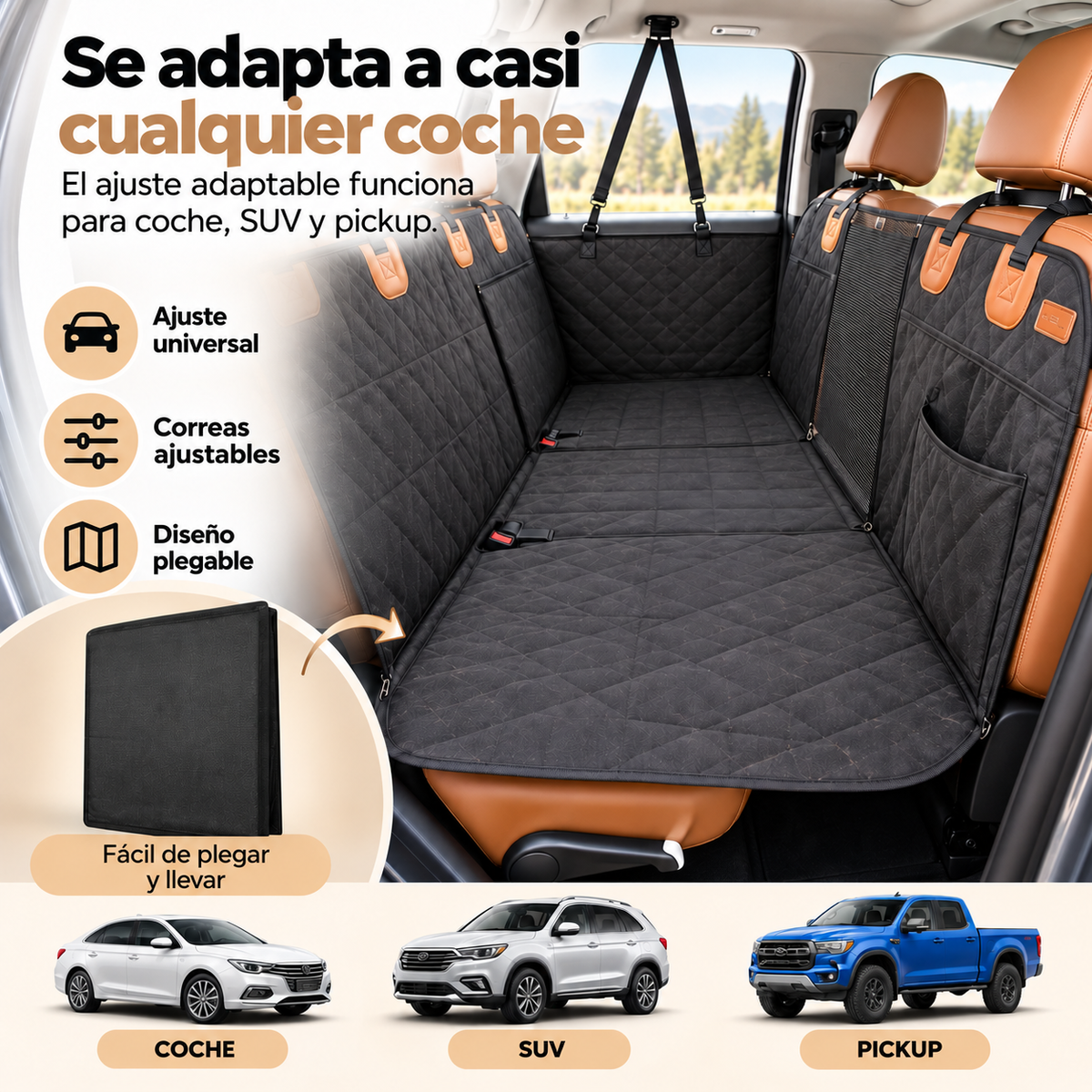 ComfortCarrier | Donde la protección del automóvil y la comodidad para tu perro se encuentran | +Correa de perro segura