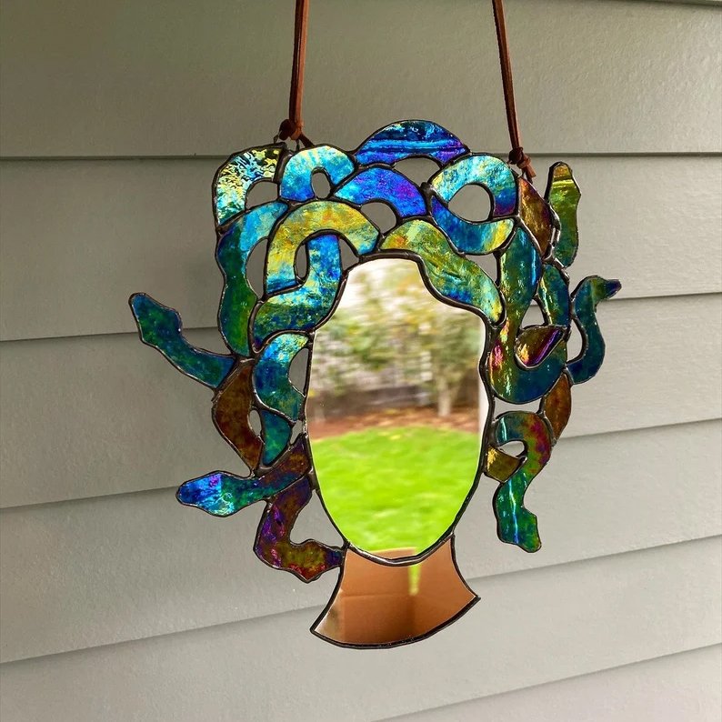 Lisslune | Espejo atrapa luz de vidrio de colores Medusa