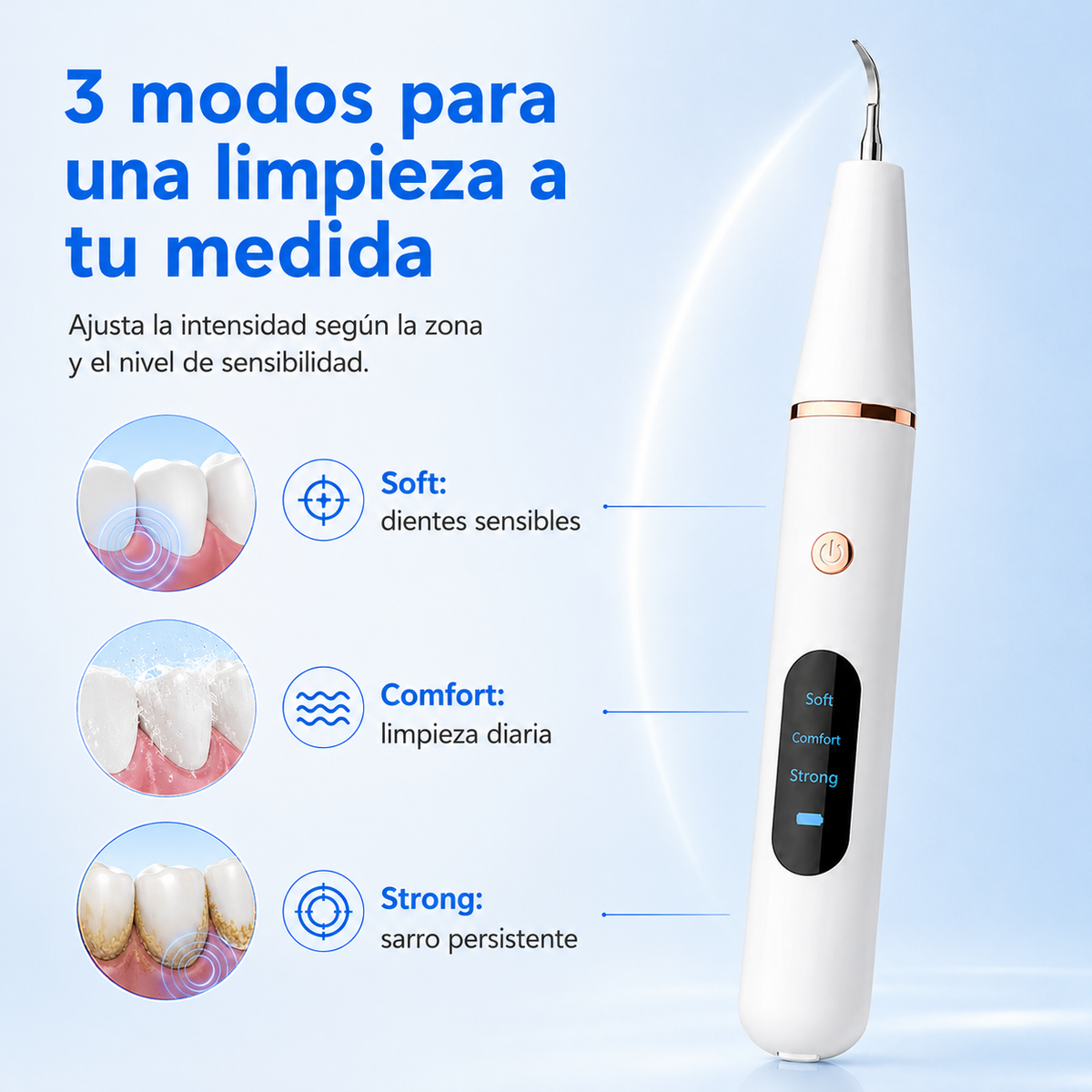 Removedor de Sarro Ultrasónico Eléctrico Limpiador de Sarro Dental