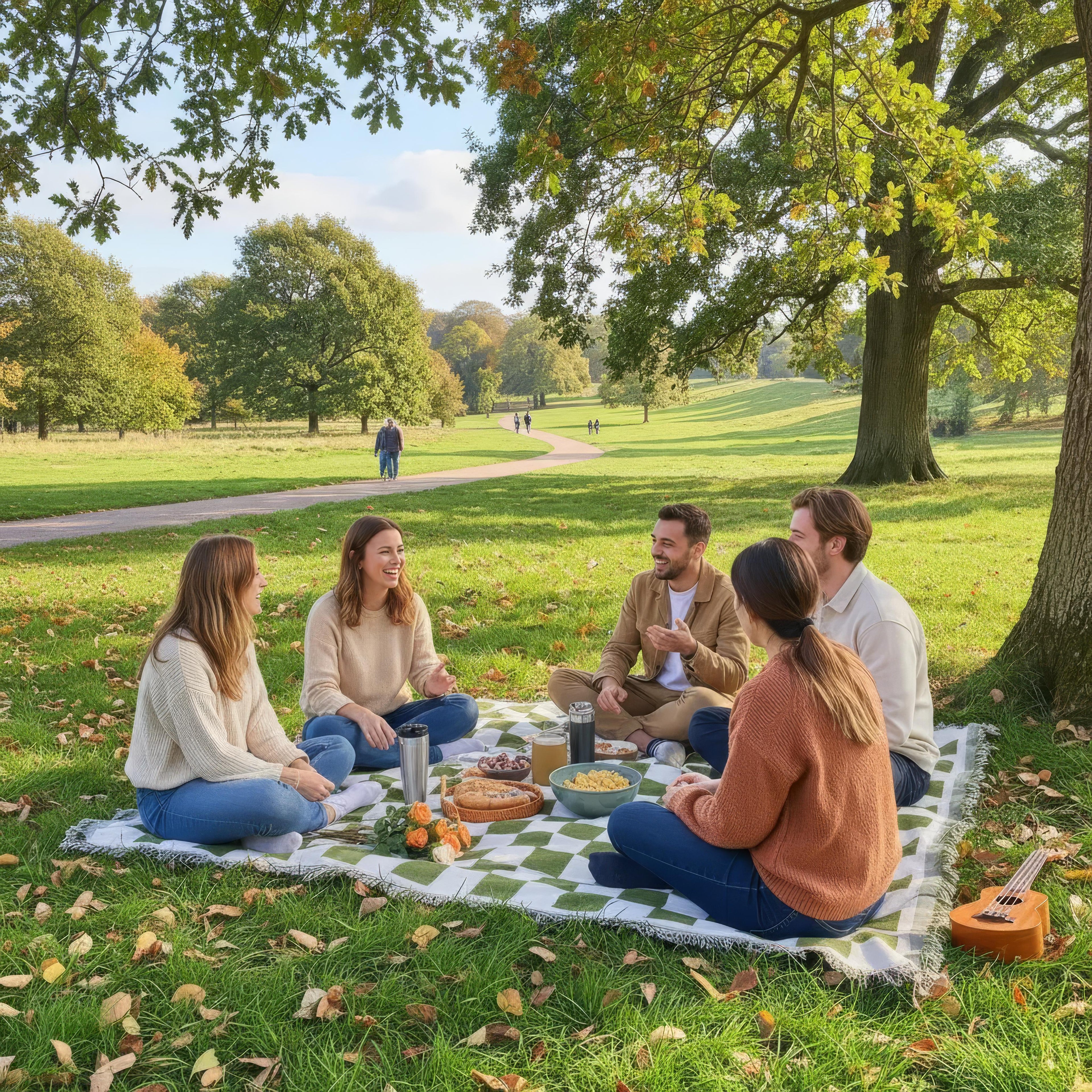 Manta de picnic de microfibra suave con diseño a cuadros