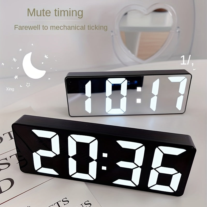 Reloj Despertador Digital LED con Pantalla de Temperatura y Brillo Ajustable