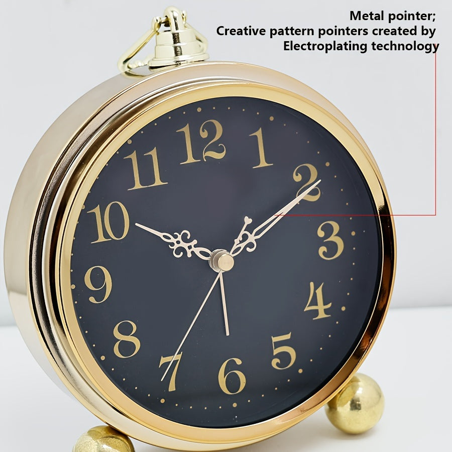 VINTERRA - Reloj Despertador de Escritorio Retro Creativo Europeo con Movimiento Silencioso