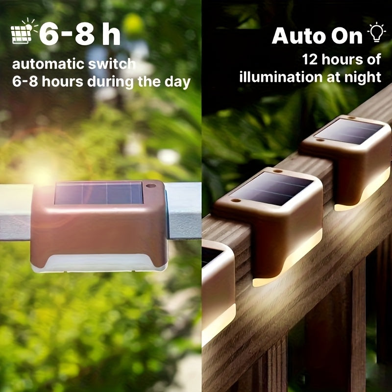 GLIMVISTA - 8 piezas de luces solares para cercas y caminos, LED de jardín a prueba de agua