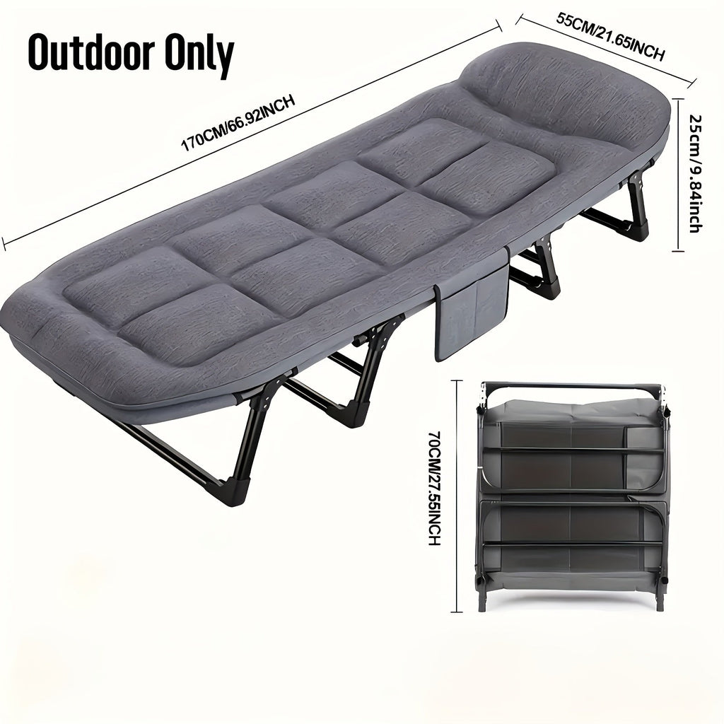 Cama de Camping Plegable para Adultos – Estructura de Aluminio y Acero Inoxidable Ligera