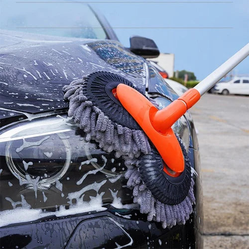 Cepillo de lavado de coches de doble capa retráctil