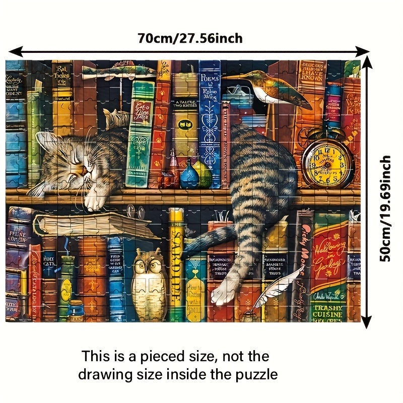 Rompecabezas de Gato en Estante de Libros – Para Amantes de los Puzzles y de los Gatos
