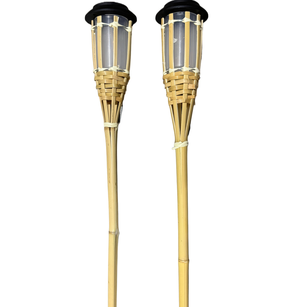 FLAMEGLOW – Luces LED de Bambú Solar para Ambientes Exteriores