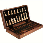 Juego de ajedrez de madera EchelonMaster | Tablero de ajedrez artesanal de nogal con piezas de juego de alta gama