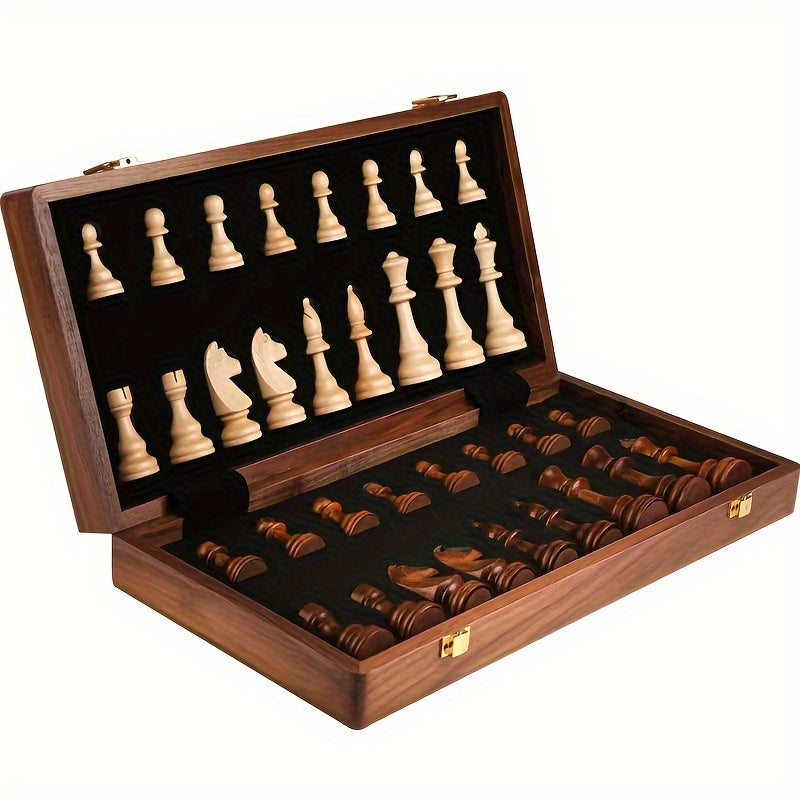 Juego de ajedrez de madera EchelonMaster | Tablero de ajedrez artesanal de nogal con piezas de juego de alta gama