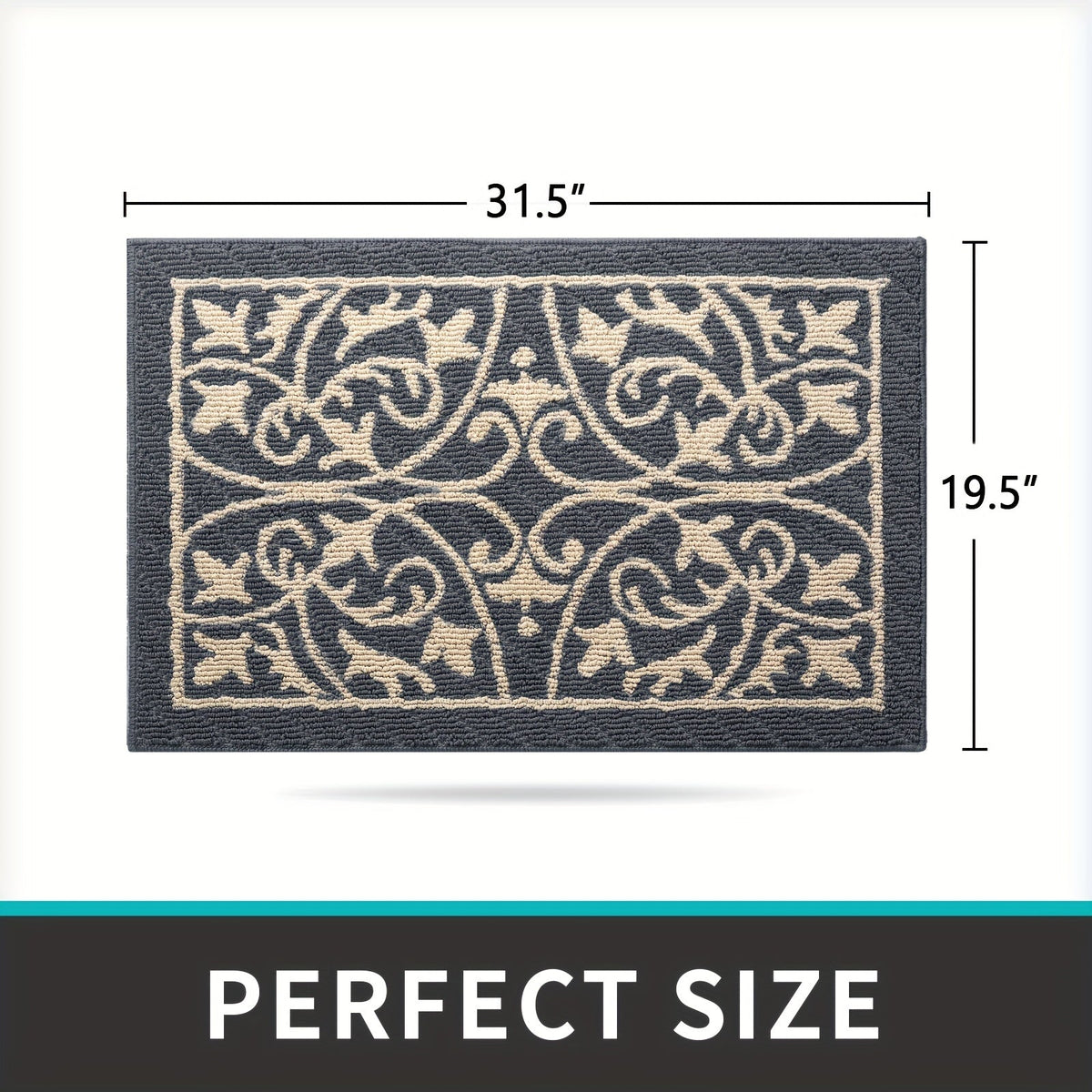PUREHOME - Alfombra de Entrada Interior de Bajo Perfil Antideslizante 1pc