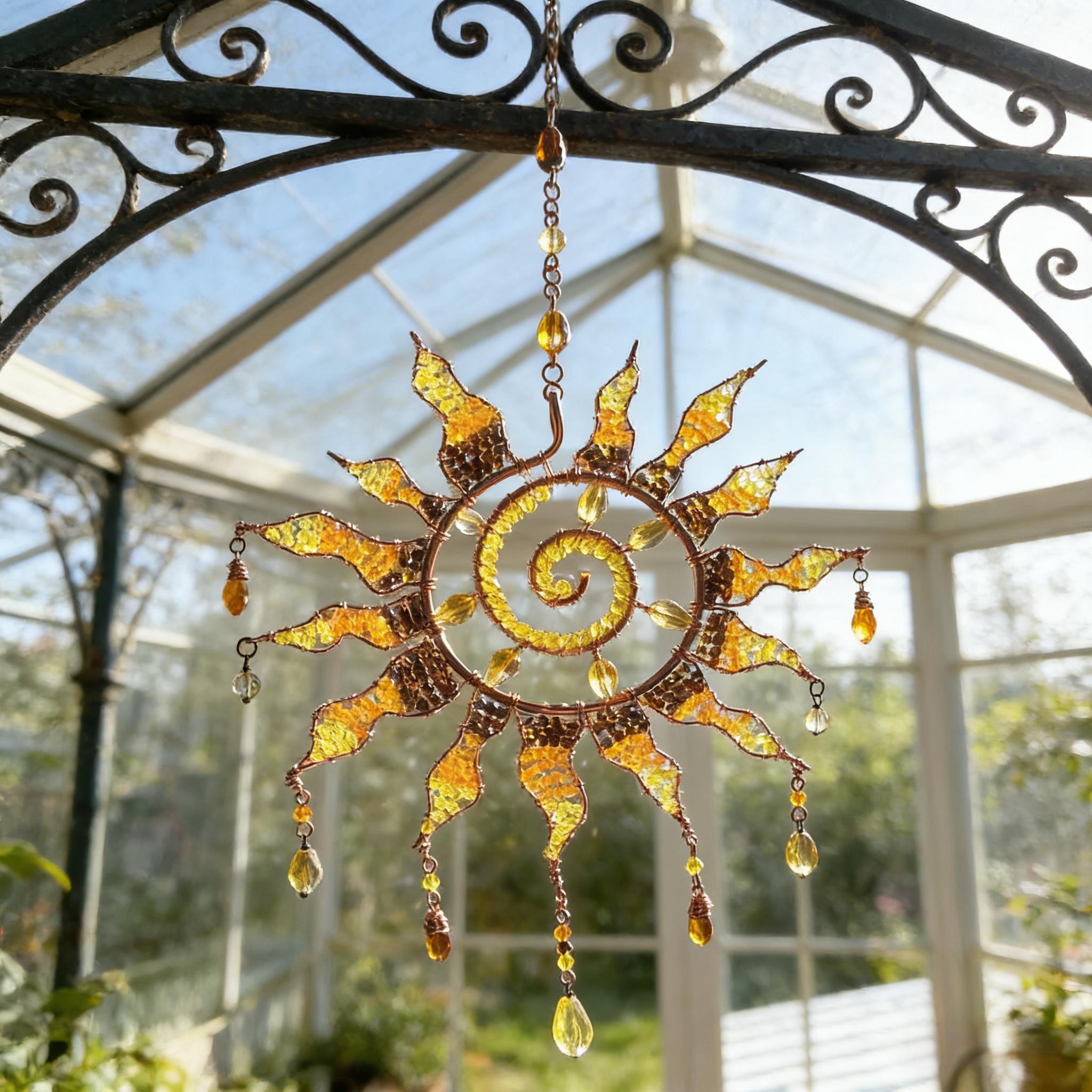 Atrapa Sol de Cristal Hecho a Mano para Colgar