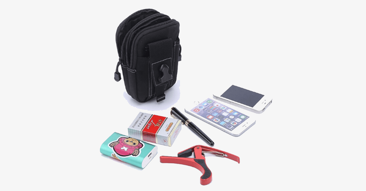 Kalsten | Bolsa Militar de Cintura - Hecha de Nylon - Diseño Impermeable - Cierre de Cremallera - Se Adhiere con Cinturón - Equipo de Viaje - Exterior - Disponible en 3 Colores