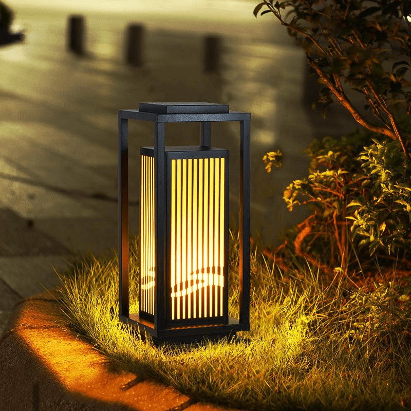 Luz de Poste Solar LED para Exterior, Lámpara de Jardín Impermeable