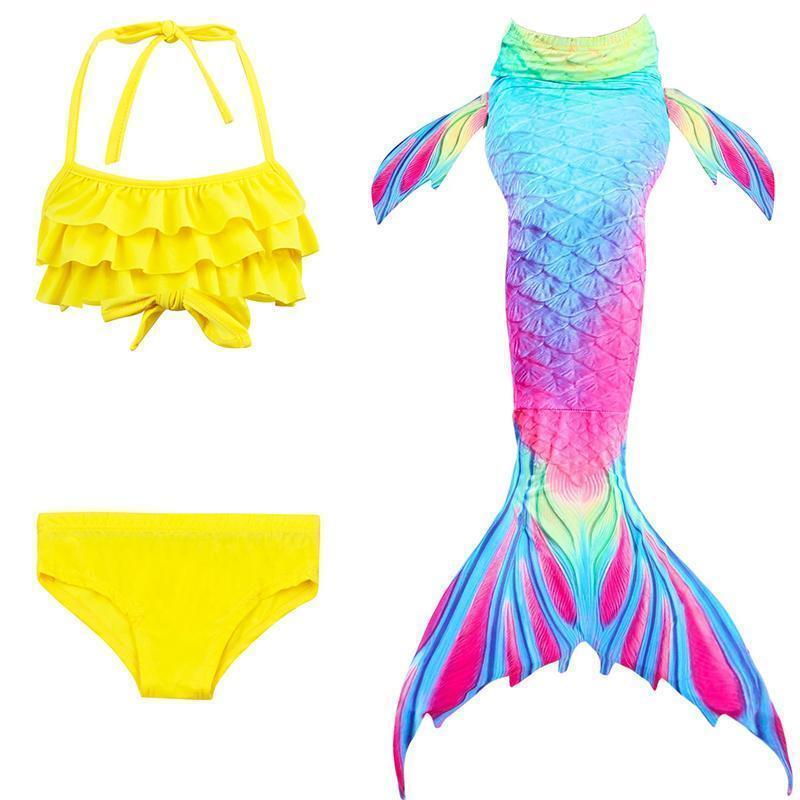 Bañador de Sirena para Niñas - Conjunto de Bikini de Princesa