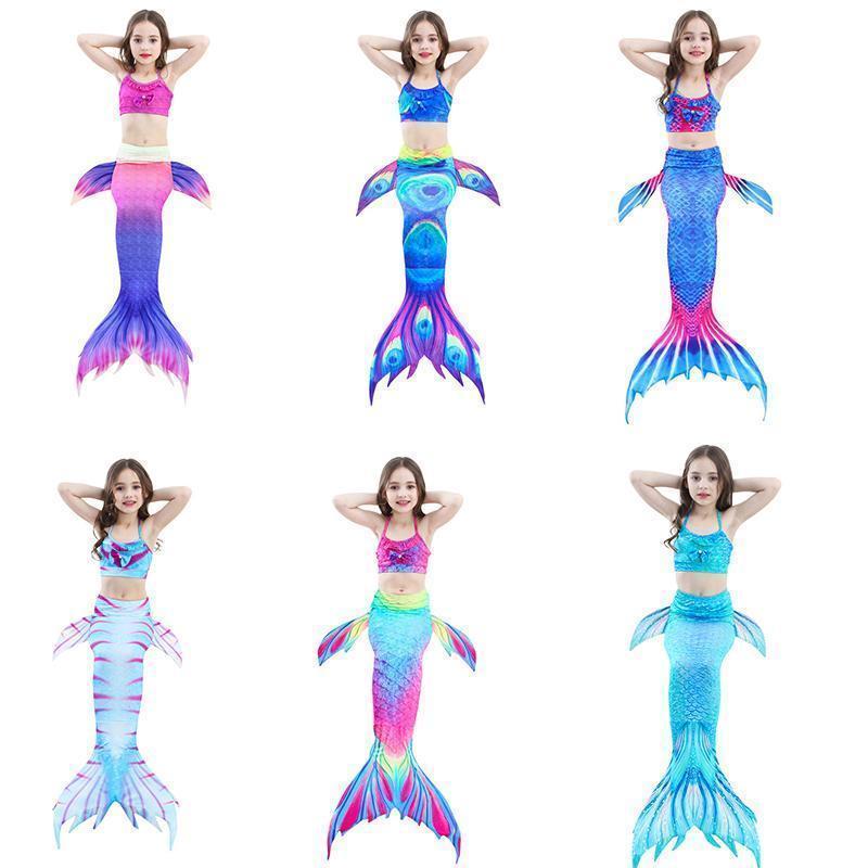 Bañador de Sirena para Niñas - Conjunto de Bikini de Princesa