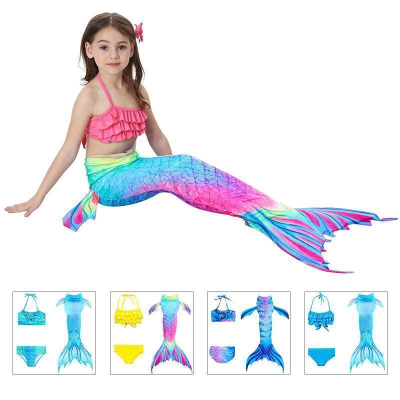 Bañador de Sirena para Niñas - Conjunto de Bikini de Princesa