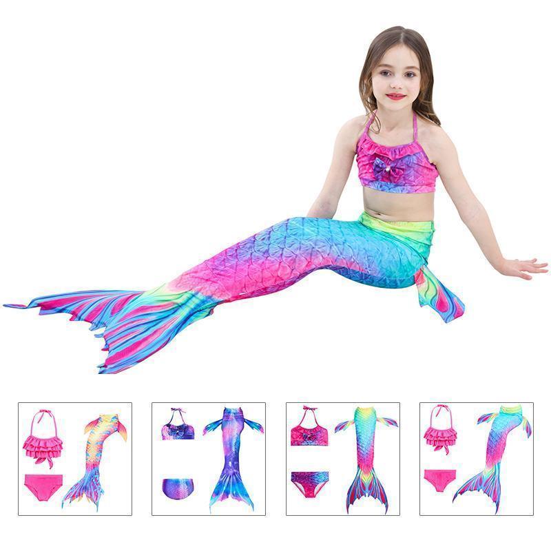 Bañador de Sirena para Niñas - Conjunto de Bikini de Princesa