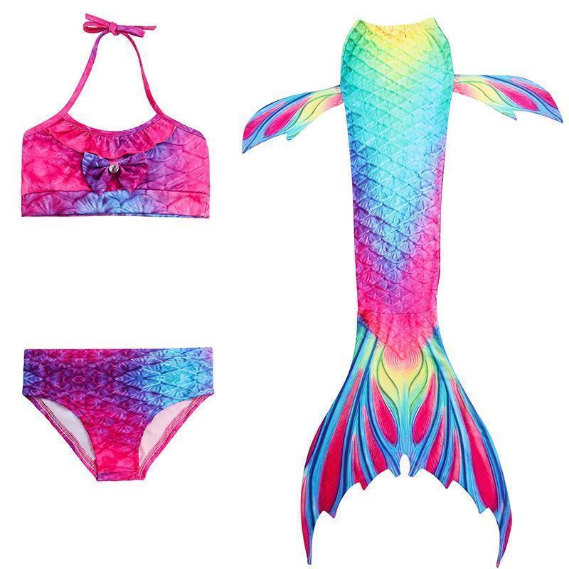 Bañador de Sirena para Niñas - Conjunto de Bikini de Princesa