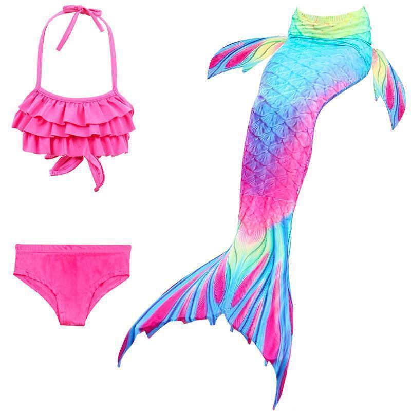 Bañador de Sirena para Niñas - Conjunto de Bikini de Princesa