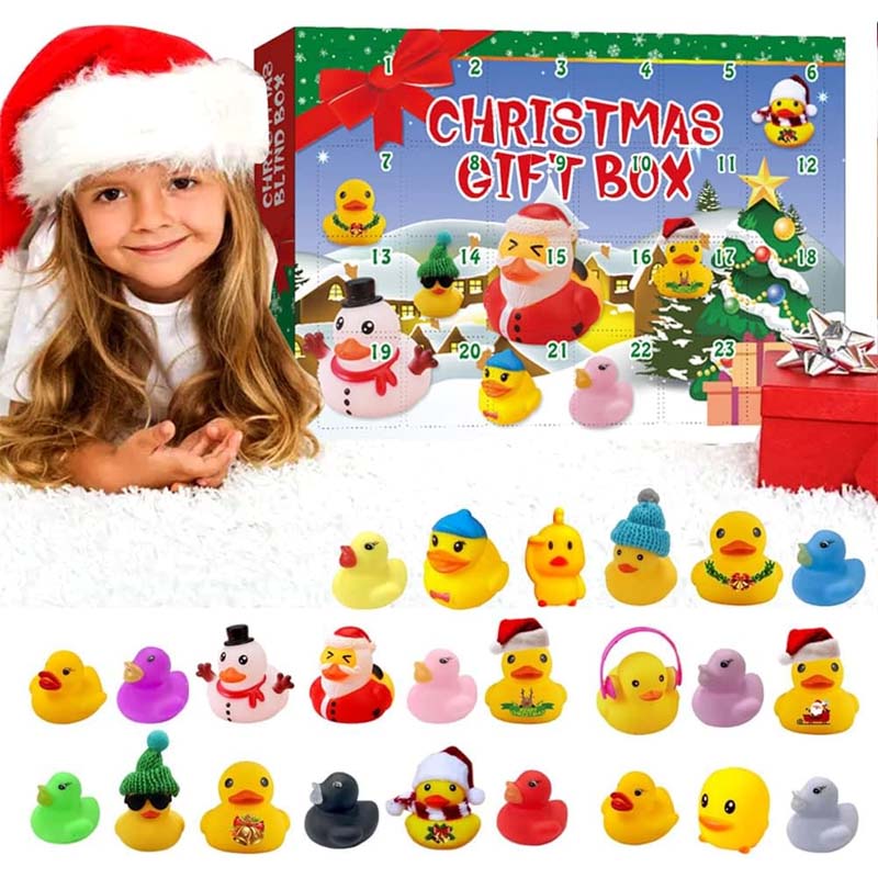 Calendario de Adviento con 24 patitos de goma para niños