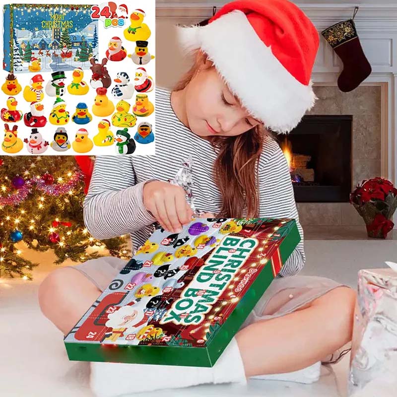 Calendario de Adviento con 24 patitos de goma para niños