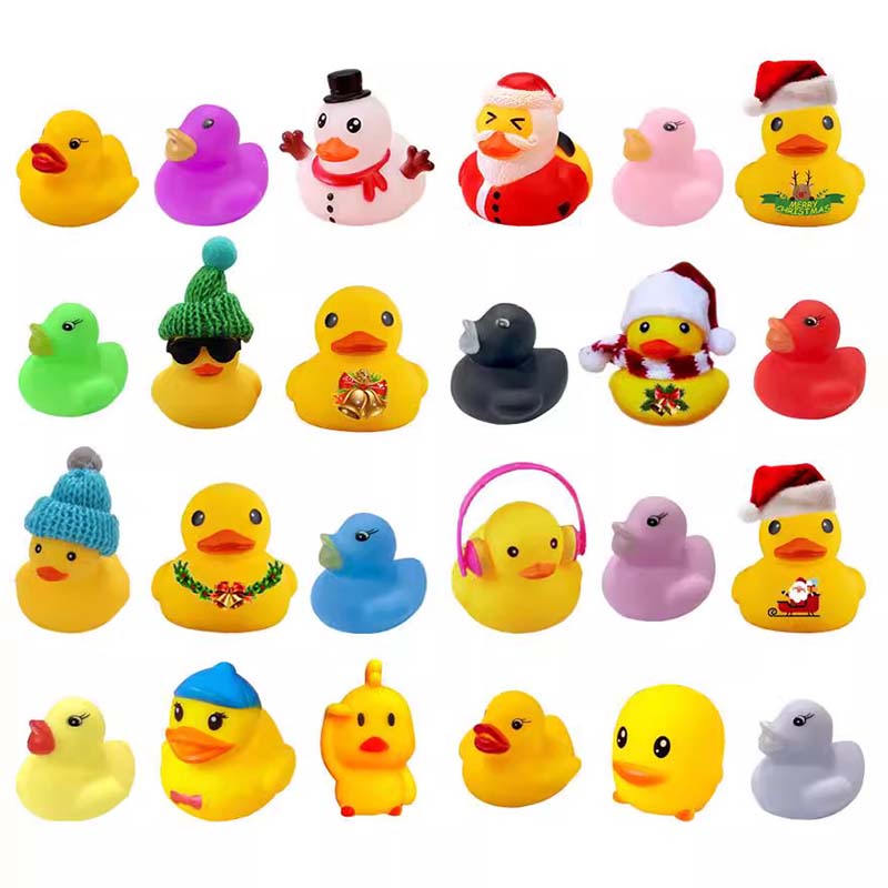 Calendario de Adviento con 24 patitos de goma para niños