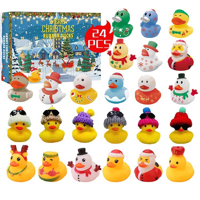 Calendario de Adviento con 24 patitos de goma para niños