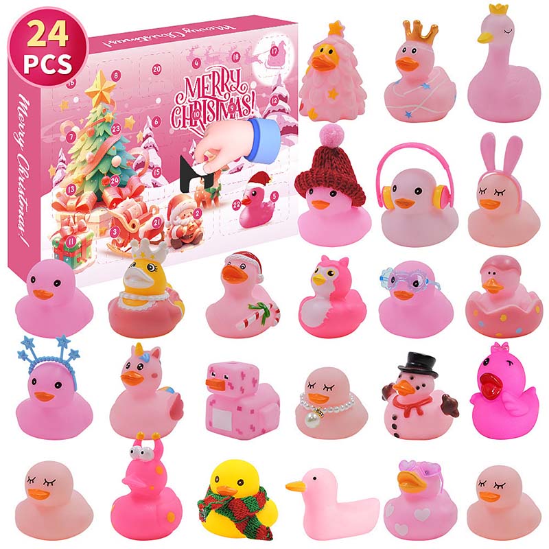 Calendario de Adviento con 24 patitos de goma para niños