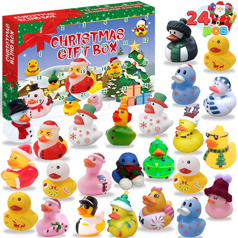 Calendario de Adviento con 24 patitos de goma para niños