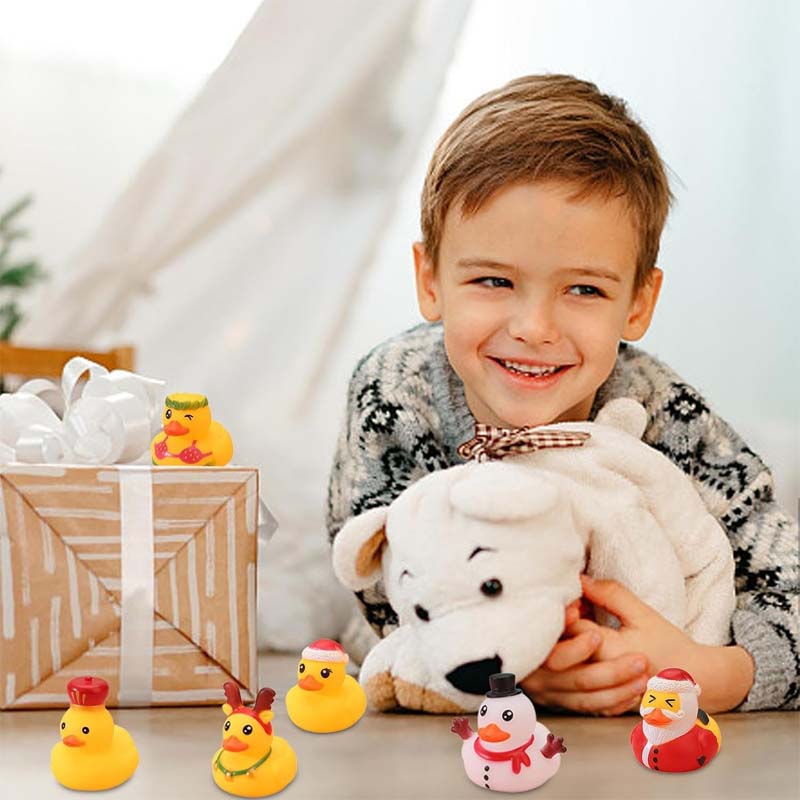 Calendario de Adviento con 24 patitos de goma para niños