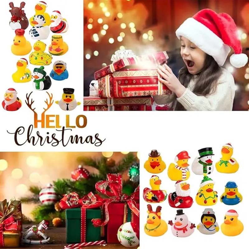 Calendario de Adviento con 24 patitos de goma para niños