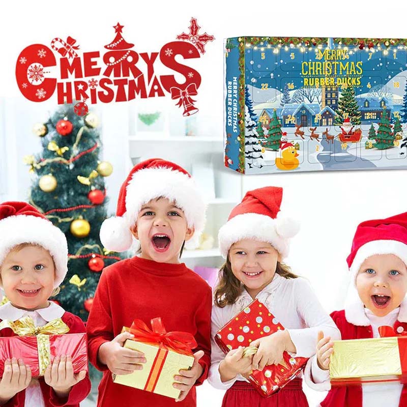 Calendario de Adviento con 24 patitos de goma para niños